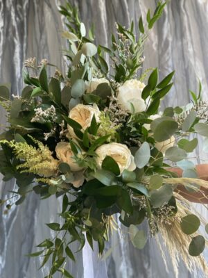White and Green Hand-Tied